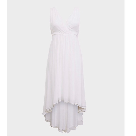 Torrid SPECIAL OCCASION IVORY CHIFFON HI-LO DRESS - Picture 4 of 6